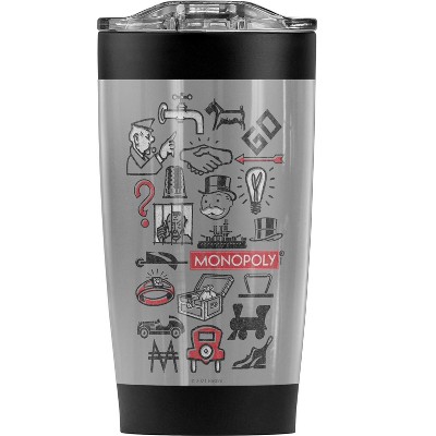Monopoly Monopoly Icons Steel Tumbler 20oz Coffee Travel Mug