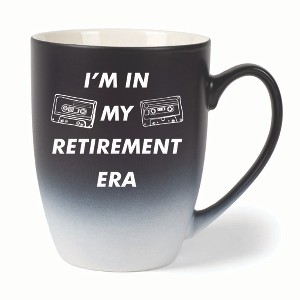Elanze Designs In My Retirement Era Two Toned Ombre Matte 10 ounce New Bone China Coffee Tea Cup Mug For Your Favorite Morning Brew, Black and White - 1 of 4