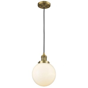 Beacon - 1 Light Cord Hung Mini Pendant In Industrial Style-11.5 Inches Tall and 8 Inches Wide - 1 of 2