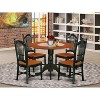 HomeStock 5-Pc Black and Cherry Finish Solid Wood Top Dining table with 4 Chairs - 2 of 4