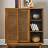 NicBex Modern Rattan 2-Doors Sideboard,Kitchen Storage Cabinets with Adjustable Shelf and Solid Wood Feet for Kitchen and Dining Room,Brown/Walnut - 4 of 4