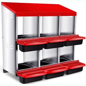 Jojoka Chicken Nesting Box with Lid, Roll-Away Nest Box for Chicken Coop, Chicken Laying Box Without Bracket Legs to Protect Eggs - 1 of 4