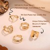 12 Pcs 18K Gold Plated Chunky Ring Set: Adjustable Stacking Open Rings for Women - 4 of 4