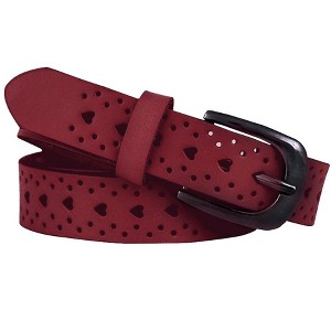 INSPIRE CHIC Women's Carved Multi-Hole Hollow Leather Belts - 1 of 4