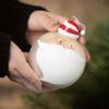 4.75"H Sullivans Christmas Whimsical Santa Ball Ornament  Red-White - 3 of 3
