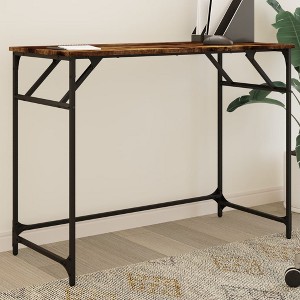 vidaXL Desk Smoked Oak 39.4 in.x17.7 in.x29.9 in. Engineered Wood and Powder-coated Steel - 1 of 4