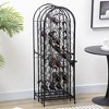 Vynxaria 45-Bottle Wrought Iron Wine Racks, Lockable Jail Cabinet with Scrollwork - Black - 2 of 4