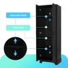 MAYEERTY Black Storage Cabinet 2 Doors Adjustable Shelf MDF - 3 of 4