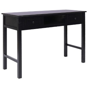 vidaXL Writing Desk Black 43.3 in.x17.7 in.x29.9 in. Wood - 1 of 4