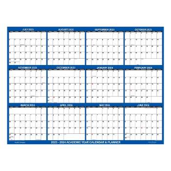 SwiftGlimpse 2023-2024 Academic Year Calendar & Planner 32"x48" Navy Blue