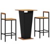 vidaXL 3 Piece Patio Bar Set Black Poly Rattan&Solid Wood Acacia - 3 of 4