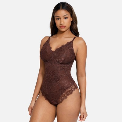 Feelingirl Women's Shaping Lace Shapewear Thong Bodysuit