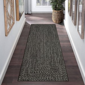 Modern Braided Print Area Rug Machine Washable Rug Stain Resistant Indoor Carpet With Non-Slip Backing Non Shedding Low Pile Floor Cover - 1 of 4