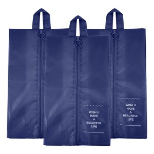 Unique Bargains Waterproof Outdoor Travel Portable Zipper Shoes Bags 3 Pcs - 1 of 4