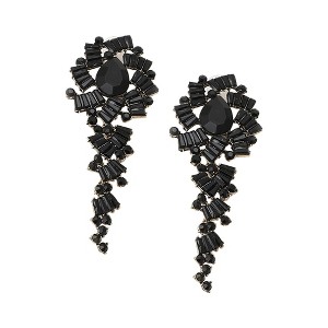SOHI Women's Black Crystal Drop Earrings - 1 of 3