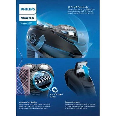 Philips Norelco Wet & Dry Men's Rechargeable Electric Shaver 3600 - S3243/91
