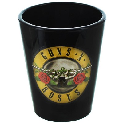 Just Funky Guns N Roses Logo 2oz Black Shot Glass