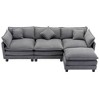 NicBex Sectional Sofa with Ottoman & 5 Pillows 3 Seat L Shaped Modular Sofa for Living Room & Apartment - 2 of 4