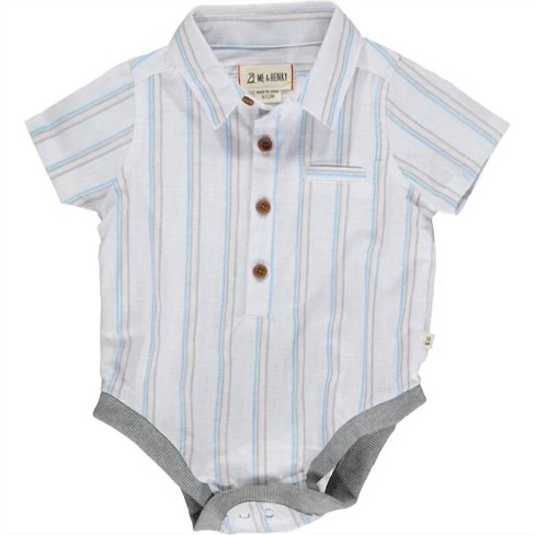 Boys Helford Navy and White Plaid Woven Onesie by Me & Henry main image 0