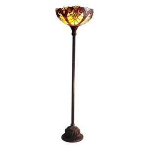 HomeStock Liaison Tiffany-Style 1 Light Victorian Torchiere Floor Lamp 15" Shade - 1 of 2
