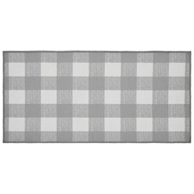 Annie Buffalo Check Grey Polyester Rug Rect 17x36