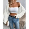 Women's Lightweight Shrug Sweater for Dresses & Tops Long Sleeve Open Front Knit Crop Bolero Cardigan - 2 of 4