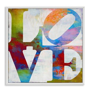 Stupell Industries Love Rainbow Background Typography, 17" x 17" - 1 of 4