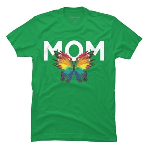 Men's Design By Humans Mother's Day Rainbow Butterfly Mom By MeowShop T-Shirt - 1 of 2