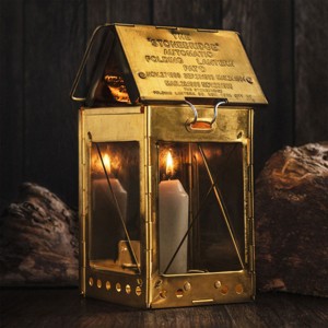 Kings County Tools Brass Candle Lantern | Vintage Design | Ideal for Camping | Mount or Hang Options - 1 of 4