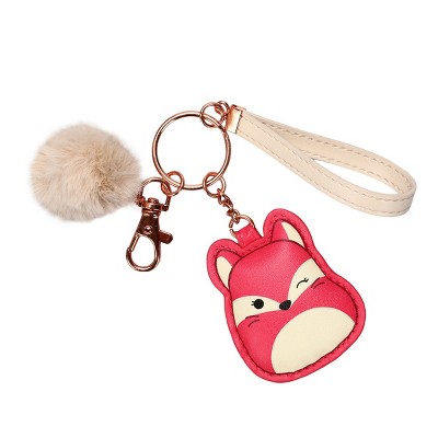 KEYRING Plush Owl Keychain OR Bag Charm Cute Animal Fur Ball keyring Blue  New