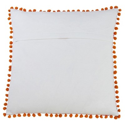 White Cotton Embroidered Sugar Skull Pillow Cover