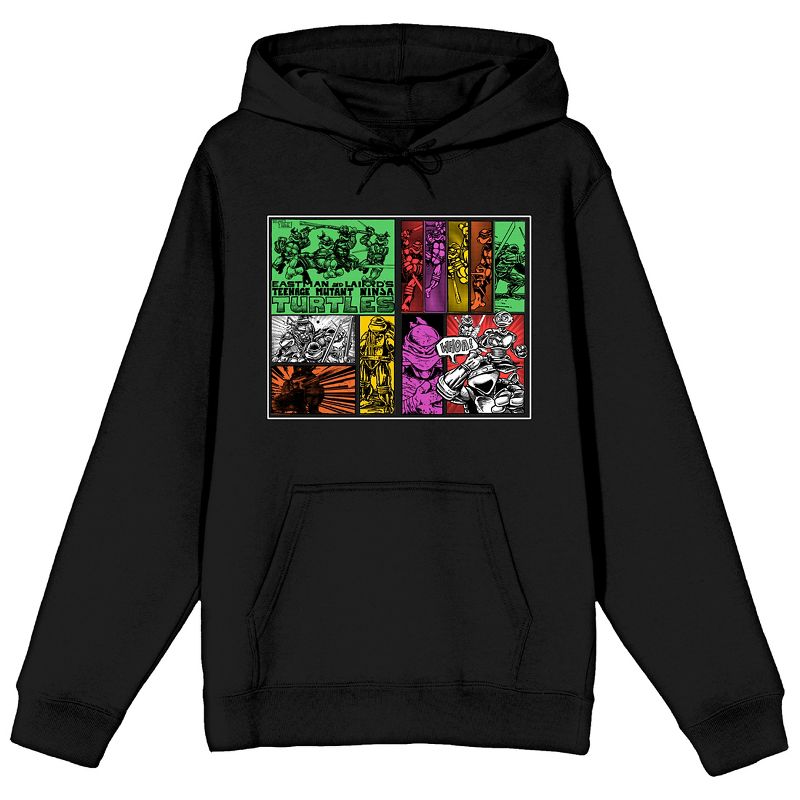 TMNT Comic Origins Long Sleeve Black Adult Hooded Sweatshirt, 1 of 4