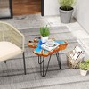 Tangkula 21" Teak Wood End Table Outdoor Epoxy Resin Side Table w/ Irregular Tabletop - 4 of 4