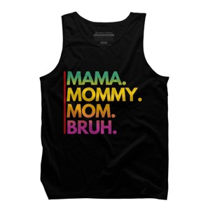 Men's Design By Humans Mother's Day Mama Mommy Mom Bruh Rainbow Text By punsalan Tank Top - 1 of 2
