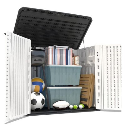 BENCMATE Storage Sheds, Garden Storage Shed Tool House with Door Spacious Layout and Durable Construction for Backyard or Patio, White, 50"*29"*41"