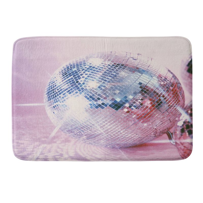 Samantha Hearn Disco Ball Memory Foam Bath Mat Pink - Deny Designs, 1 of 6