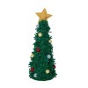Transpac Polyester 14.25 in. Green Christmas Plush Light Up Fuzzy Tree Decor - 4 of 4