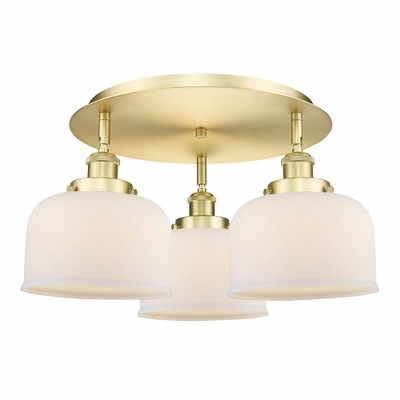 Bell - 3 Light Flush Mount In Art Deco Style-9.25 Inches Tall and 19.75 Inches Wide