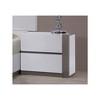 Chintaly Imports,Right 2 Drawer Nightstand, Gloss White & Grey - 3 of 3