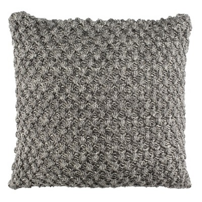 20"x20" Oversize Janan Knit Square Throw Pillow Dark Gray - Safavieh