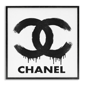 Stupell Industries Black Glam Drip Logo Framed Giclee Art - 1 of 4