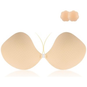 Niidor Women's Amazing Adhesive Strapless Backless Bra Reusable Sticky Push-up Bra with Nipple Covers - 1 of 4