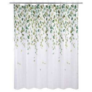 Cascade Shower Curtain - Allure Home Creations: Ombre Botanical Design, Polyester, Machine Washable - 1 of 4