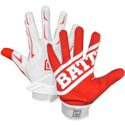 Red battle store football gloves