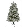 5ft. Flocked Fir Artificial Christmas Tree with 300 Warm White Lights, Instant Connect & 511 Branches – Easy-Setup X-Mas Tree - 2 of 4