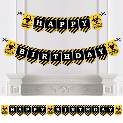 Big Dot of Happiness Happy Quarantine Birthday - Social Distancing Birthday Party Bunting Banner - Birthday Party Decorations - Happy Birthday