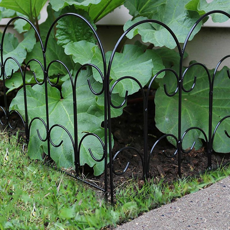 Sunnydaze Outdoor Lawn and Garden Metal Victorian Style Decorative Border Fence Panel Set - 60' - Black - 40pk, 2 of 10