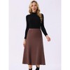 INSPIRE CHIC Women's Elastic High Waist A-Line Ribbed Knit Sweater Skirt - 4 of 4