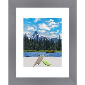 11"x14" Matted to 8"x10" Opening Size Edwin Wood Picture Frame Art Gray - Amanti Art