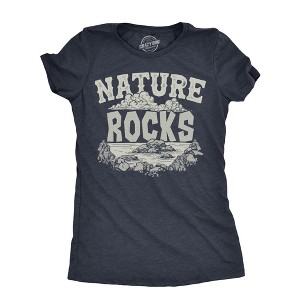 Womens Nature Rocks T Shirt Funny Outdoor Geology Lovers Joke Tee For Ladies - Crazy Dog Women's T Shirt - 1 of 4